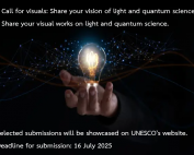 ขอเชิญผู้สนใจสมัครเข้าประกวดผลงานทัศนศิลป์ในหัวข้อ Quantum Light: A Visual Odyssey จัดโดยองค์การยูเนสโก เพื่อเฉลิมฉลองปีสากลแห่ง IYQ และ วัน IDL สมัครผ่านระบบออนไลน์ ภายในวันที่ 16 ก.ค. 68
