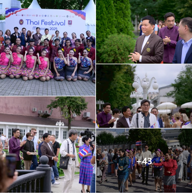 ภาพบรรยากาศในเทศกาลไทย ณ กรุงมอสโก โดย มศว ร่วมงานโดยนิสิตคณะศิลปกรรมศาสตร์ คณะสังคมศาสตร์ และวิทยาลัยนวัตกรรมสื่อสารสังคม ร่วมแสดงและเผยแพร่วัฒนธรรม ในวันที่ 1-3 ส.ค. 2568