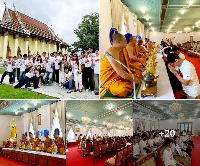 ภาพกิจกรรม การทำบุญวิชาเอกออกแบบภายใน คณะศิลปกรรมศาสตร์ มศว ประจำปีโดย คณาจารย์ นิสิต และผู้ปกครอง ร่วมกันทำบุญถวายสังฆทาน ณ วัดเทพศิรินทราวาส กทม. วันที่ 14 ก.ย.68