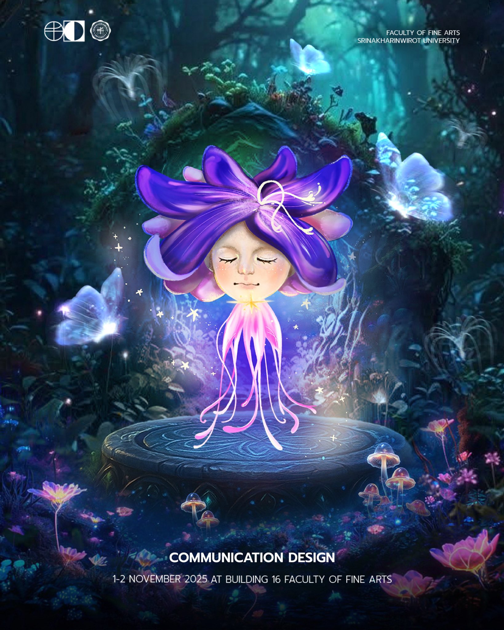 FOFA OPEN HOUSE 2025 คณะศิลปกรรมศาสตร์ เปิดตัวดอกไม้ประจำสาขาวิชา Eywa-s Eden - The Rebirth of Art and Imagination การกำเนิดใหม่แห่งศิลปะ