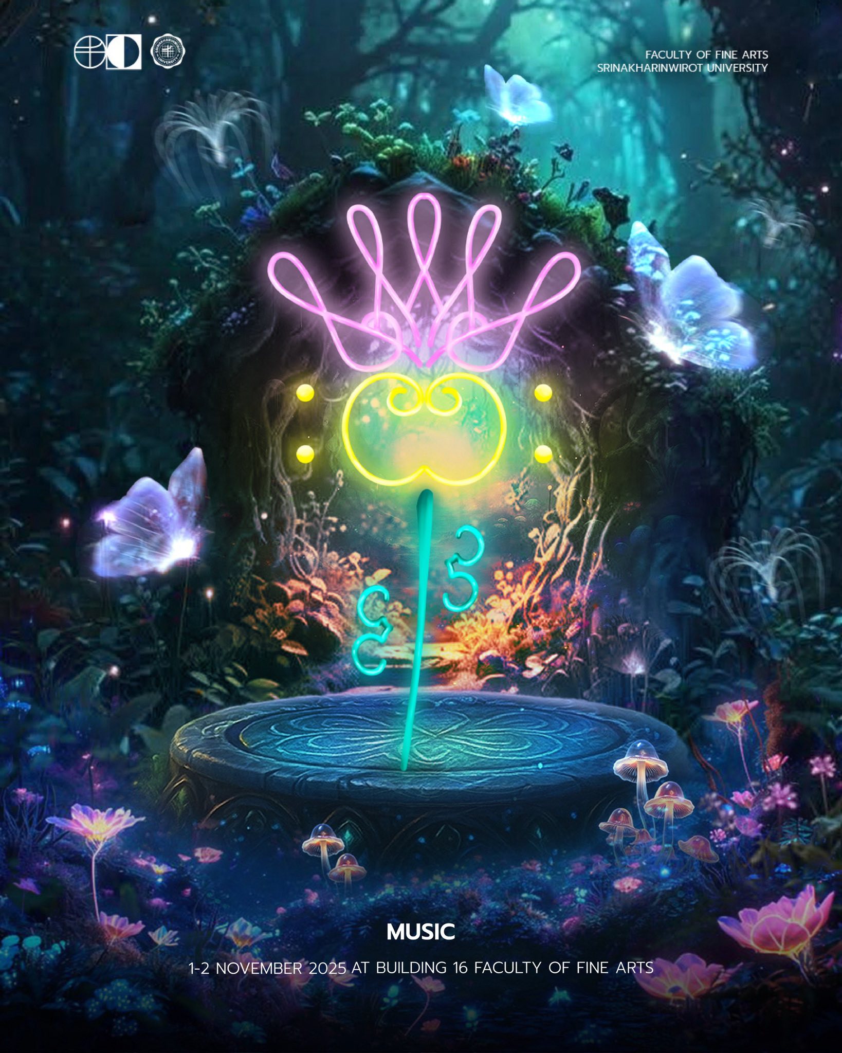 FOFA OPEN HOUSE 2025 คณะศิลปกรรมศาสตร์ เปิดตัวดอกไม้ประจำสาขาวิชา Eywa-s Eden - The Rebirth of Art and Imagination การกำเนิดใหม่แห่งศิลปะ