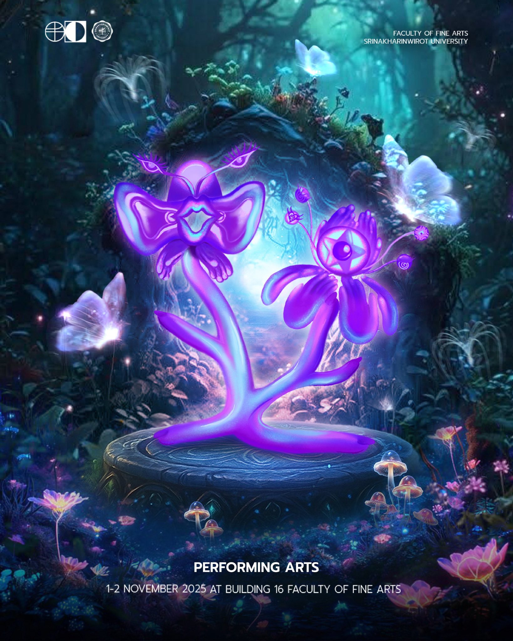 FOFA OPEN HOUSE 2025 คณะศิลปกรรมศาสตร์ เปิดตัวดอกไม้ประจำสาขาวิชา Eywa-s Eden - The Rebirth of Art and Imagination การกำเนิดใหม่แห่งศิลปะ