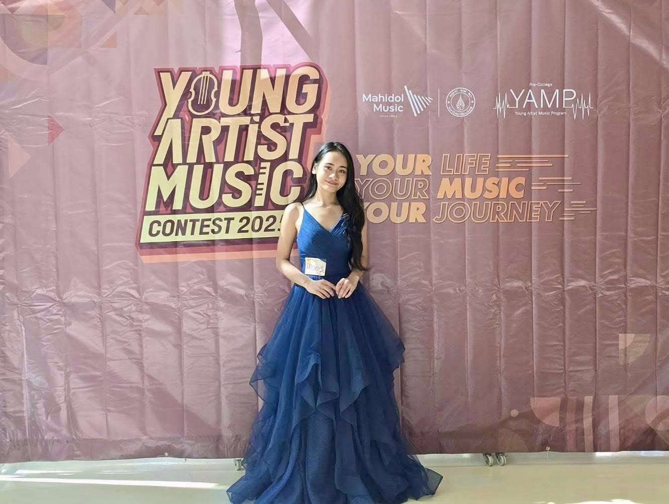 ขอแสดงความยินดีกับ น้ำฟ้า-ธมนวรรณ สัมมาชิต นิสิตภาควิชาดุริยางคศาสตร์สากล มศว ที่ได้รางวัลระดับ Bronze ในการแข่งขัน Young Artist Music Contest 2025 ณ วิทยาลัยดุริยางคศิลป์ ม.มหิดล ระหว่างวันที่ 22-23 พ.ย.68